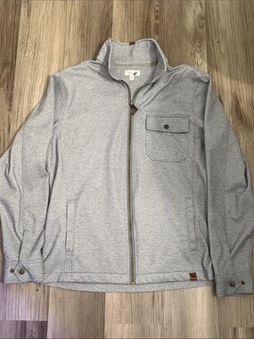 Fundamental Coast Light Heathered Gray Zip-Up Jacket sz M